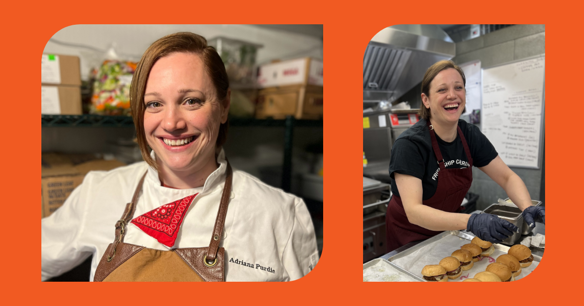 Two photos of NFSM student Adriana Purdie.