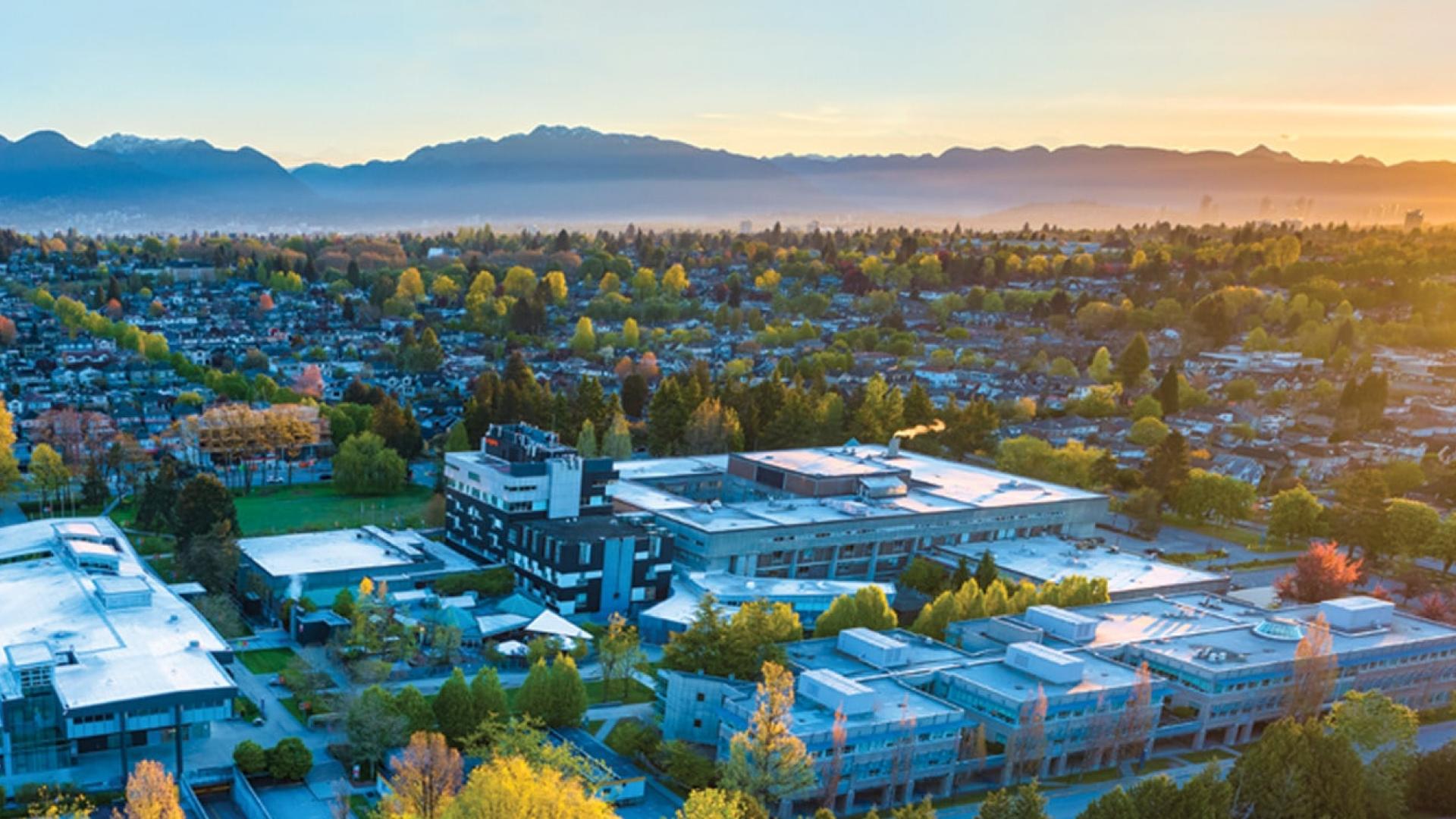 Aerial shot of the Langara main campus