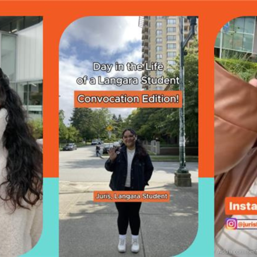 Langara social media ambassador Juris.