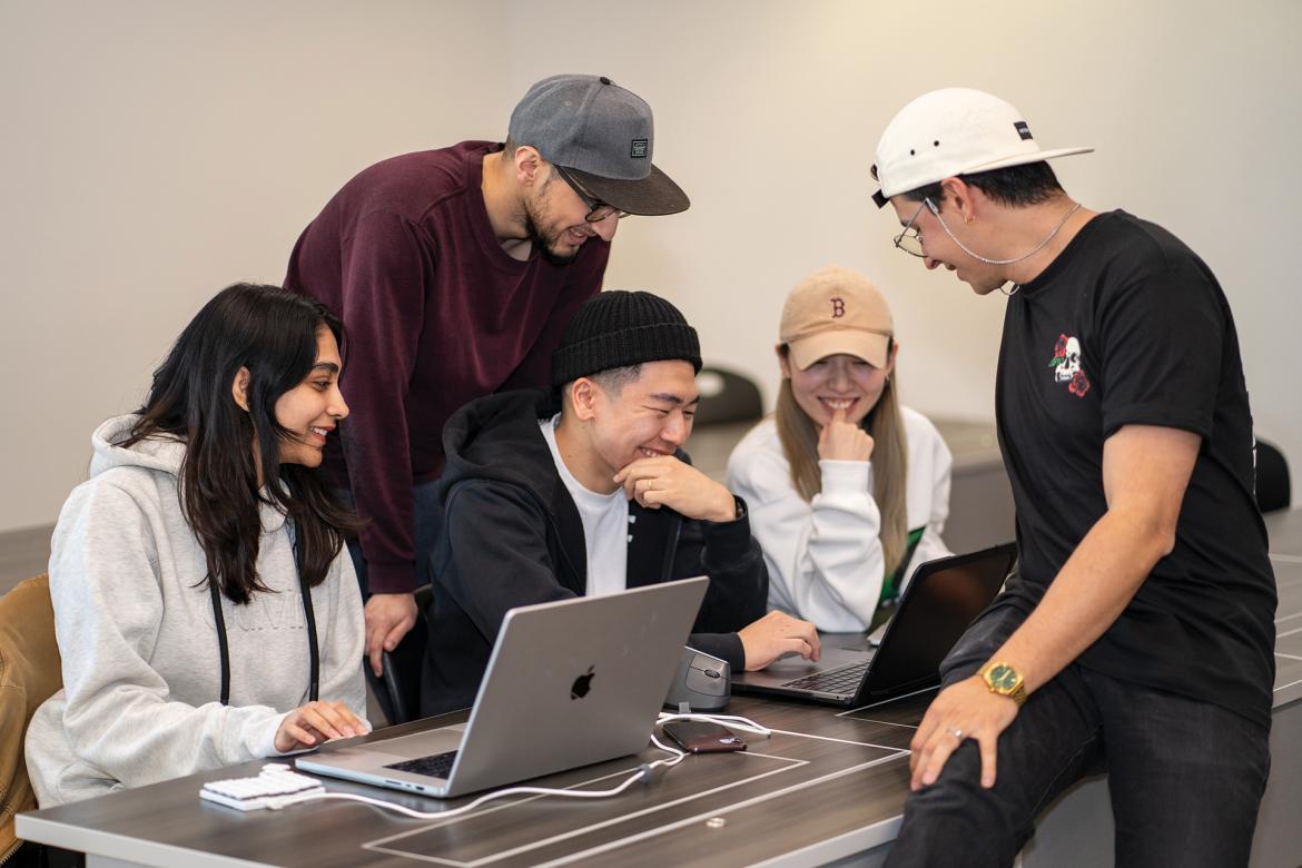 Five students in Langara’s Flexible Design & Development Program.